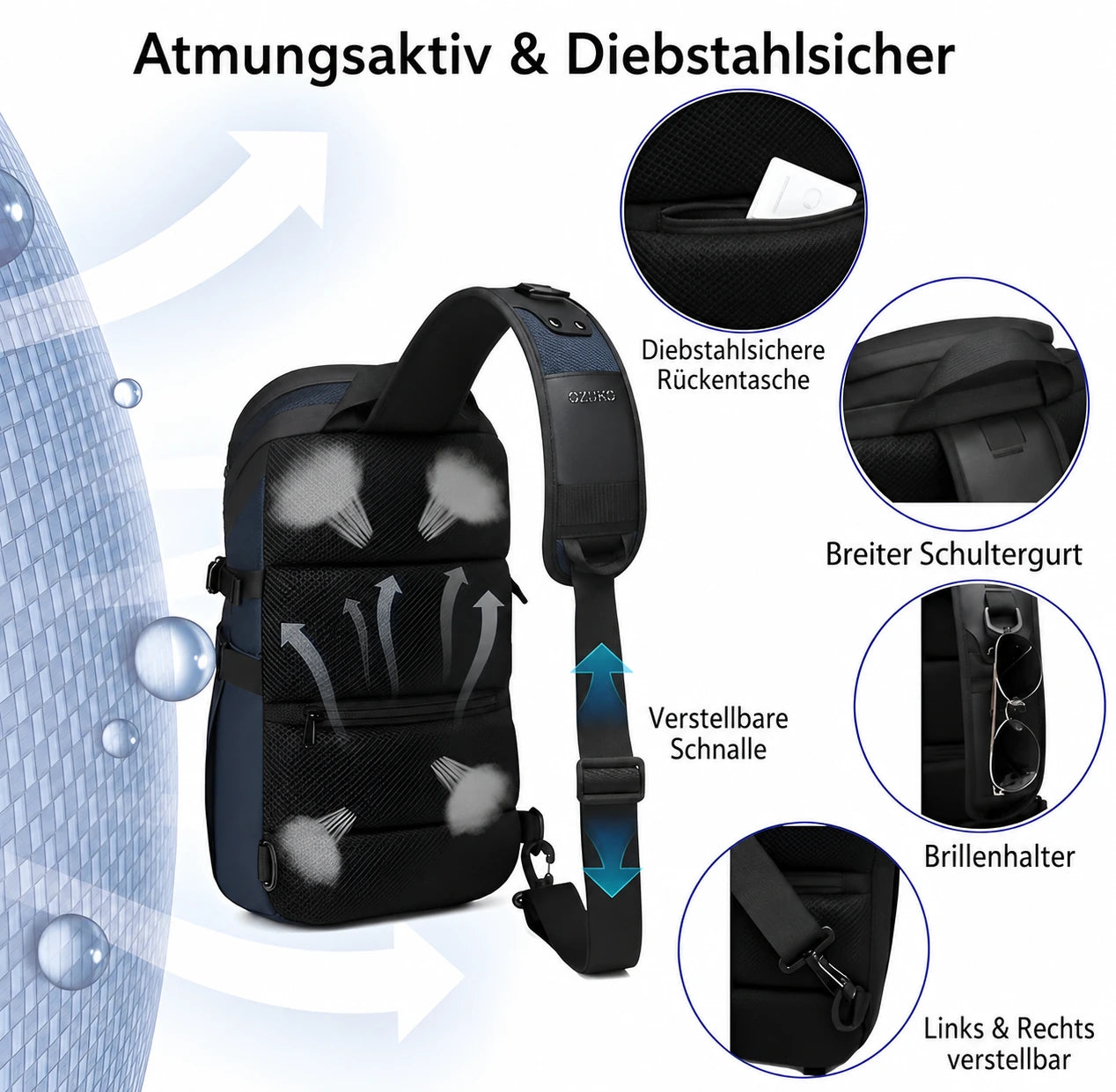 DELTA Diebstahlsichere Umhängetasche